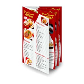 CARDÁPIOS 8 PÁGINAS COM DOBRA RECICLATO 250G 480X330MM