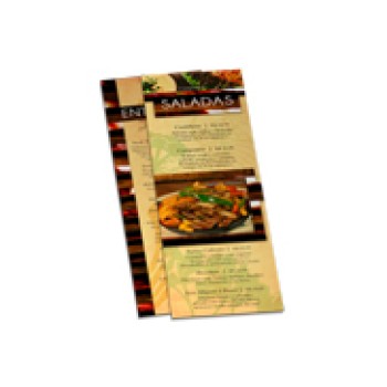 CARDÁPIOS CARDÁPIOS PERSONALIZADOS 4 PÁGINAS COM DOBRA COUCHÊ 300G 210X300MM Colorido frente e verso - 6 un.