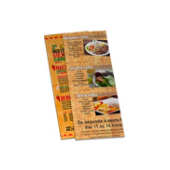 CARDÁPIOS CARDÁPIOS PERSONALIZADOS 4 PÁGINAS COM DOBRA COUCHÊ 300G 210X300MM Colorido frente e verso - 10 un.