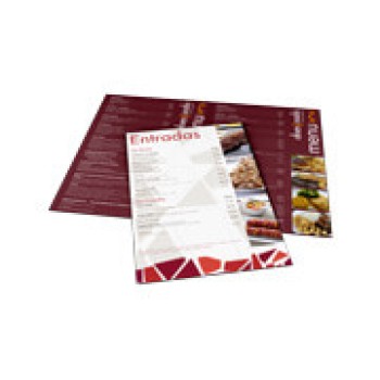 CARDÁPIOS CARDÁPIOS PERSONALIZADOS 4 PÁGINAS COM DOBRA COUCHÊ 300G 300X210MM Colorido frente e verso - 50 un.