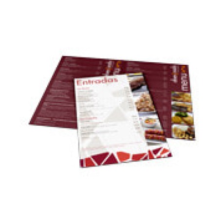CARDÁPIOS CARDÁPIOS PERSONALIZADOS 4 PÁGINAS COM DOBRA COUCHÊ 300G 300X210MM Colorido frente e verso - 50 un.