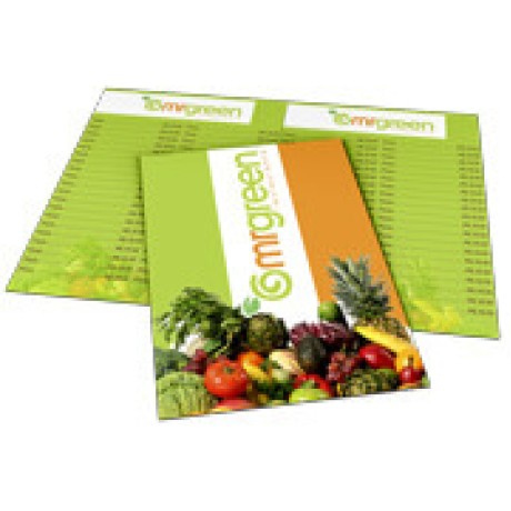 CARDÁPIOS CARDÁPIOS PERSONALIZADOS 4 PÁGINAS COM DOBRA COUCHÊ 300G 480X330MM Colorido frente e verso - 200 un.