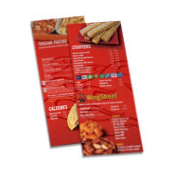 CARDÁPIOS CARDÁPIOS PERSONALIZADOS SIMPLES COUCHÊ 300G 105X300MM Colorido frente e verso - 200 un.