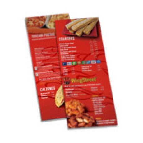 CARDÁPIOS CARDÁPIOS PERSONALIZADOS SIMPLES COUCHÊ 300G 105X300MM Colorido frente e verso - 200 un.