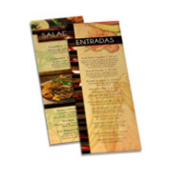 CARDÁPIOS CARDÁPIOS PERSONALIZADOS SIMPLES COUCHÊ 300G 105X300MM Colorido frente e verso - 24 un.
