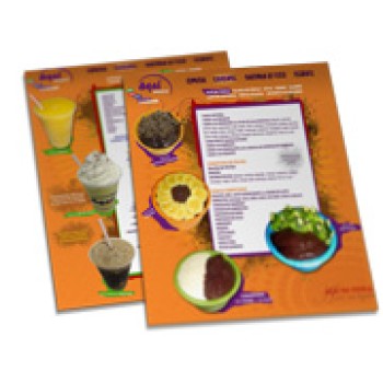 CARDÁPIOS CARDÁPIOS PERSONALIZADOS SIMPLES COUCHÊ 300G 300X420MM Colorido frente e verso - 25 un.
