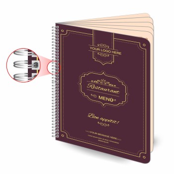 CARDÁPIOS CARDÁPIOS PERSONALIZADOS WIRE O 12 PÁGINAS COUCHÊ 300G 210X300MM Colorido frente e verso - 10 un.