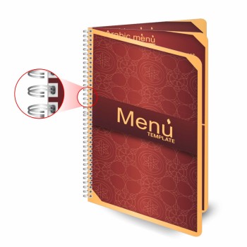 CARDÁPIOS CARDÁPIOS PERSONALIZADOS WIRE O 6 PÁGINAS PLÁSTICO COMPACTO 0,05MM 150X210MM Colorido frente e verso - 12 un.