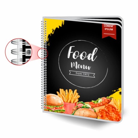CARDÁPIOS CARDÁPIOS PERSONALIZADOS WIRE O 6 PÁGINAS PLASTIFICAÇÃO RÍGIDA 0,10MM COUCHÊ 150G Colorido frente e verso - 2 un.