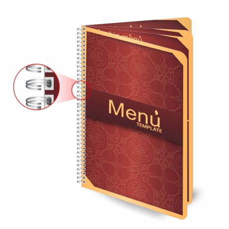 CARDÁPIOS CARDÁPIOS PERSONALIZADOS WIRE O 8 PÁGINAS PLÁSTICO COMPACTO 0,05MM 150X210MM Colorido frente e verso - 10 un.