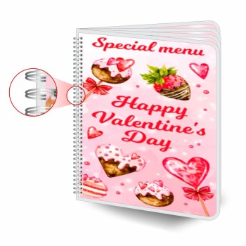 CARDÁPIOS CARDÁPIOS PERSONALIZADOS WIRE O 8 PÁGINAS PLASTIFICAÇÃO RÍGIDA 0,10MM COUCHÊ 150G Colorido frente e verso - 1 un.