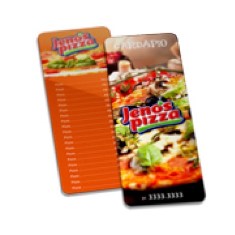 CARDÁPIOS PLASTIFICADOS PLÁSTICO COMPACTO 0,05MM 150X445MM Colorido frente e verso - 4 un.