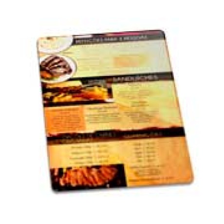 CARDÁPIOS PLASTIFICADOS PLÁSTICO COMPACTO 0,05MM 300X420MM Colorido frente - 50 un.