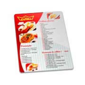 CARDÁPIOS PLASTIFICADOS PLÁSTICO COMPACTO 0,05MM 300X420MM Colorido frente - 25 un.