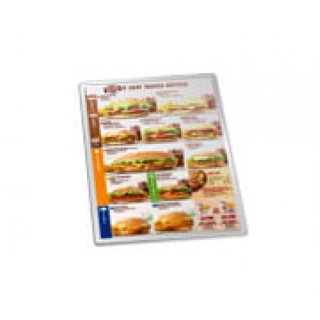 CARDÁPIOS PLASTIFICADOS PLASTIFICAÇÃO RÍGIDA 0,10MM 150X210MM Colorido frente - 24 un.