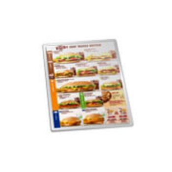 CARDÁPIOS PLASTIFICADOS PLASTIFICAÇÃO RÍGIDA 0,10MM 150X210MM Colorido frente - 24 un.
