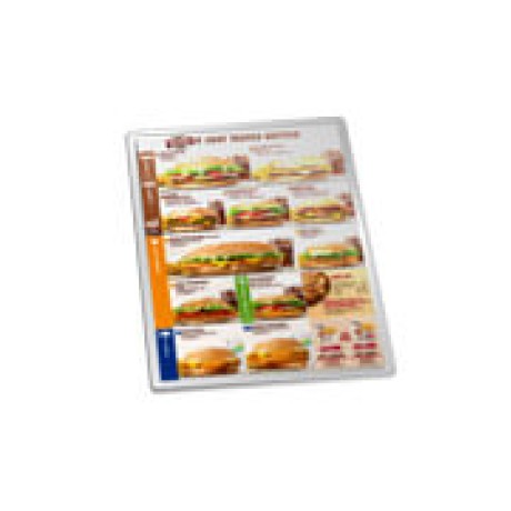 CARDÁPIOS PLASTIFICADOS PLASTIFICAÇÃO RÍGIDA 0,10MM 150X210MM Colorido frente - 24 un.