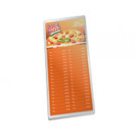CARDÁPIOS PLASTIFICADOS PLASTIFICAÇÃO RÍGIDA 0,10MM 150X445MM Colorido frente - 4 un.