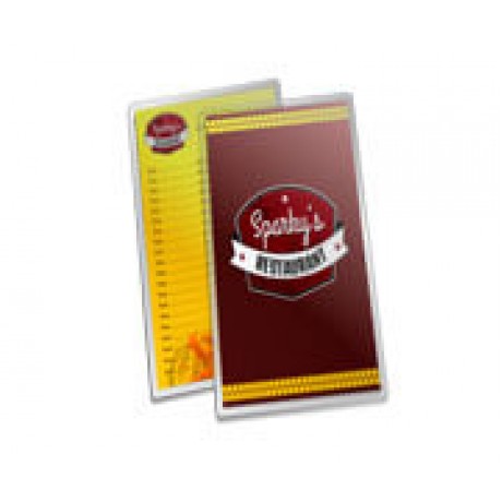 CARDÁPIOS PLASTIFICADOS PLASTIFICAÇÃO RÍGIDA 0,10MM 150X445MM Colorido frente e verso - 48 un.