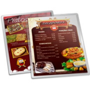 CARDÁPIOS PLASTIFICADOS PLASTIFICAÇÃO RÍGIDA 0,10MM 300X420MM