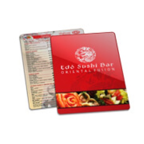 CARDÁPIOS PVC PREMIUM 0,50MM 182X212MM Colorido frente e verso - 50 un.