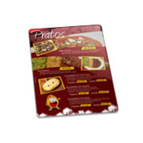 CARDÁPIOS PVC PREMIUM 0,50MM 182X318MM Colorido frente - 24 un.