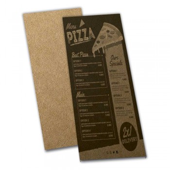 CARDÁPIOS SIMPLES KRAFT 250G 105X300MM Preto e branco frente - 200 un.