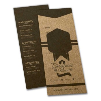 CARDÁPIOS SIMPLES KRAFT 250G 105X300MM Preto e branco frente e verso - 24 un.