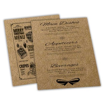 CARDÁPIOS SIMPLES KRAFT 250G 150X210MM Preto e branco frente e verso - 48 un.