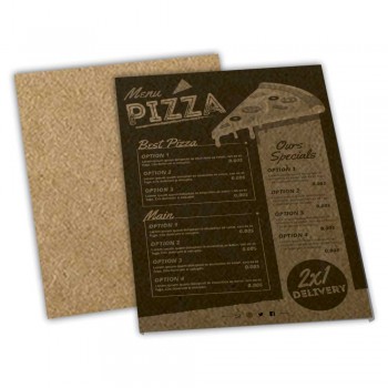 CARDÁPIOS SIMPLES KRAFT 250G 210X300MM Preto e branco frente - 200 un.