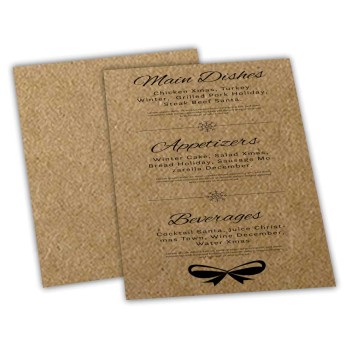 CARDÁPIOS SIMPLES KRAFT 250G 210X300MM Preto e branco frente - 48 un.