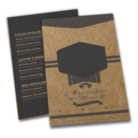 CARDÁPIOS SIMPLES KRAFT 250G 300X420MM Preto e branco frente e verso - 25 un.