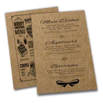 CARDÁPIOS SIMPLES KRAFT 250G 300X420MM Preto e branco frente e verso - 50 un.