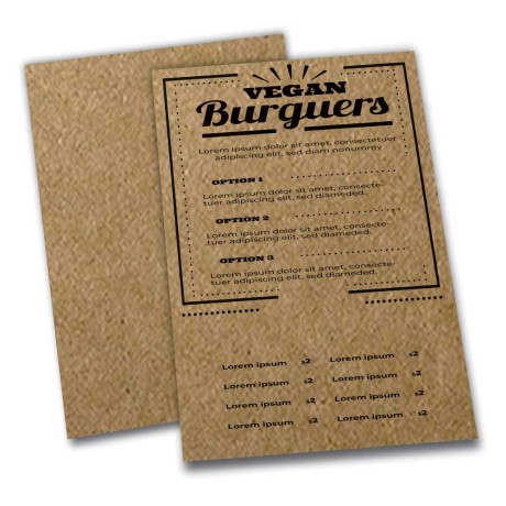 CARDÁPIOS SIMPLES KRAFT 250G 300X420MM Preto e branco frente - 5 un.