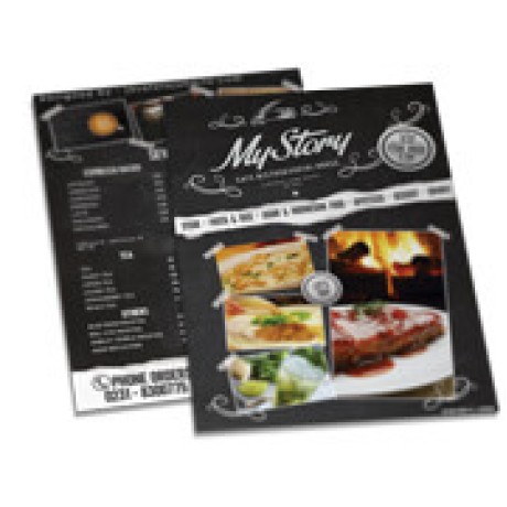 CARDÁPIOS SIMPLES RECICLATO 250G 210X300MM Colorido frente e verso - 200 un.