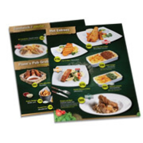 CARDÁPIOS SIMPLES RECICLATO 250G 300X420MM Colorido frente e verso - 25 un.