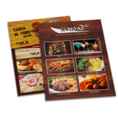 CARDÁPIOS SIMPLES RECICLATO 250G 300X420MM Colorido frente e verso - 100 un.