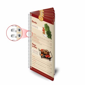 CARDÁPIOS WIRE O 12 PÁGINAS PVC PREMIUM 0,50MM 105X300MM Colorido frente e verso - 4 un.