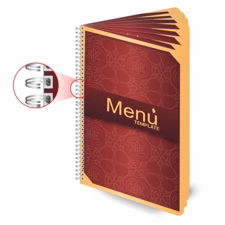 CARDÁPIOS WIRE O 16 PÁGINAS PVC PREMIUM 0,50MM 150X210MM Colorido frente e verso - 4 un.