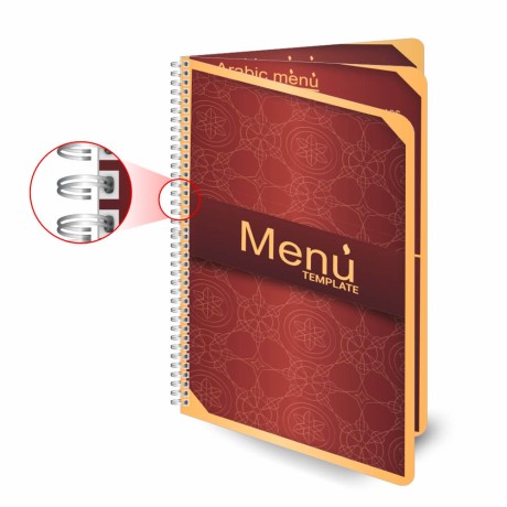 CARDÁPIOS WIRE O 6 PÁGINAS PVC PREMIUM 0,50MM 150X210MM Colorido frente e verso - 8 un.