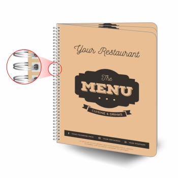 CARDÁPIOS WIRE O 6 PÁGINAS PVC PREMIUM 0,50MM 210X300MM Colorido frente e verso - 2 un.