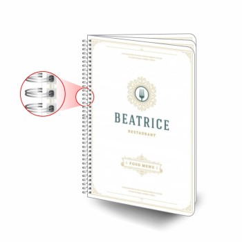 CARDÁPIOS WIRE O 6 PÁGINAS PVC PREMIUM 0,50MM 300X420MM Colorido frente e verso - 1 un.