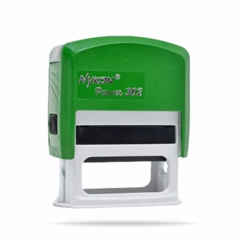 CARIMBOS AUTOMÁTICOS COLOR 38X14MM VERDE Preto e branco frente - 1 un.