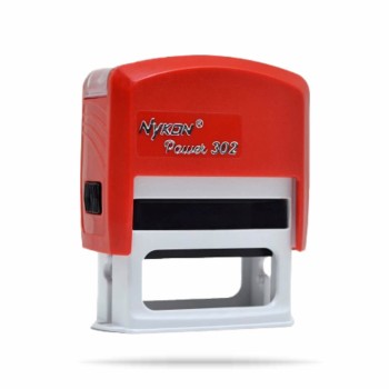 CARIMBOS AUTOMÁTICOS COLOR 38X14MM VERMELHO Preto e branco frente - 1 un.