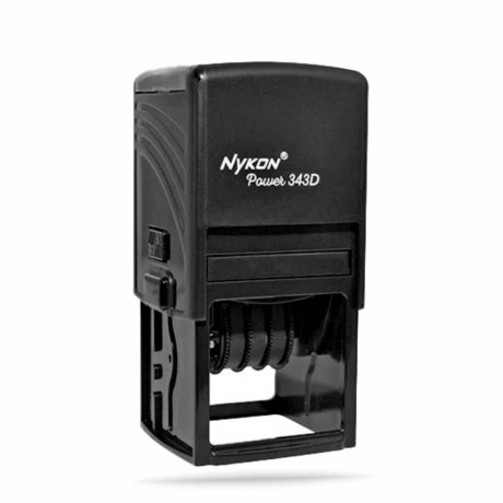 CARIMBOS AUTOMÁTICOS DATADOR PERSONALIZADO 43X43MM Preto e branco frente - 1 un.