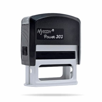 CARIMBOS AUTOMÁTICOS POWER 47X18MM Preto e branco frente - 1 un.