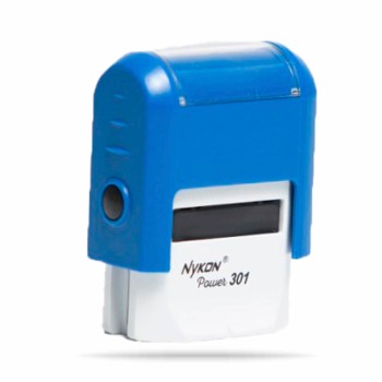 CARIMBOS AUTOMÁTICOS POWER NYKON 301 AZUL Preto e branco frente - 1 un.