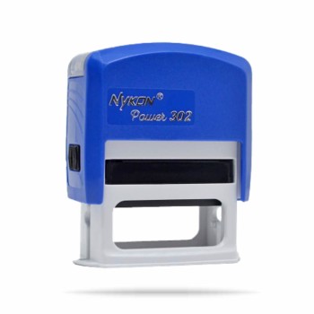 CARIMBOS AUTOMÁTICOS POWER NYKON 302 AZUL Preto e branco frente - 1 un.