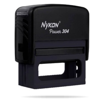 CARIMBOS AUTOMÁTICOS POWER NYKON 304 PRETO Preto e branco frente - 1 un.