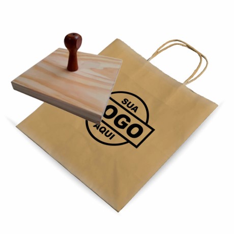 CARIMBOS MADEIRA TRADICIONAL 150X150MM Preto e branco frente - 1 un.
